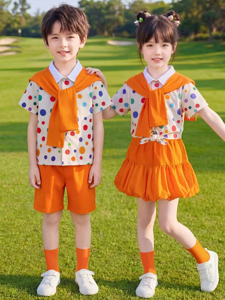 Kids' Academy Style Sports Uniform Set for School Events and Performances