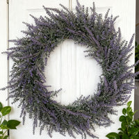 Large Lavender Flocked Wreath Door Decor