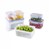 Japanese-Style Multi-functional Sealed Drain Fresh-keeping Box for Refrigerator and Microwave