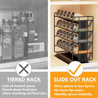 Pull-Out 4-Tier Spice Rack Organizer for Kitchen Cabinet, Metal Sliding Storage Shelf