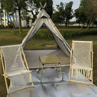 Outdoor Camping Indian Pyramid Tent Waterproof Windproof Double-Layer Quick Setup Portable Sun Shelter