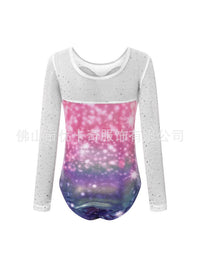 Girls' Mesh Ballet Leotard with Skirt and Headpiece Set for Dance Practice & Performance
