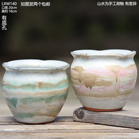 Large Caliber Terracotta Planter for Succulents and Orchids, Ceramic Flower Pot