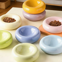 Donut Ceramic Pet Bowl for Cats - Anti-Tip Food and Water Dish