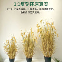 Autumn Tone Artificial Reed & Foxtail Grass Potted Plants for Indoor/Outdoor Decor