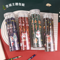 Christmas Theme HB Pencils with Eraser, Barrel of 30 for Students, Sketching, and Exams