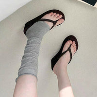 INS Style Thin Pilates Sport Socks Mid-Calf Scrunch Socks for Leg Shaping