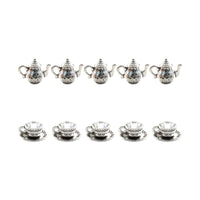 Vintage Alloy Teapot Coffee Cup Charms for DIY Jewelry Making