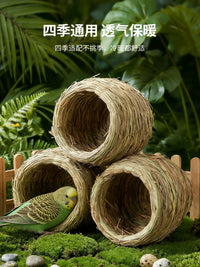 Handmade Woven Grass Bird Nest for Budgies Warm Breeding Box Bird House Pet Supplies Cage Accessories