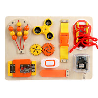Montessori Wooden Busy Board for Toddlers, Educational Activity Toy for Fine Motor Skills & Life Skills Development