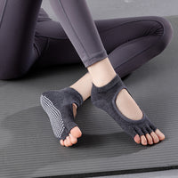 Women's Non-Slip Open-Toe Backless Five-Toe Yoga Pilates Socks for Summer Fitness