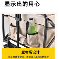 Foldable Camping Cart Double-Layer 600D Oxford Cloth Liner Picnic Wagon Removable Washable