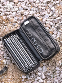 KEAMAN High Hardness Stainless Steel Tent Stakes for Canopy and Awning, Windproof and Anti-Slip Ground Pegs, 4-Pack