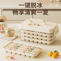 Large Capacity Ice Cube Tray with Lid and Storage Bin, Food-Grade Press-Type Ice Maker for Home Refrigerator