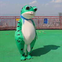 Inflatable Frog Mascot Costume with Fan for Adults and Kids