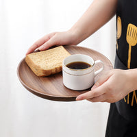 North American Black Walnut Wood Serving Tray Round Fruit Plate