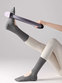 Unisex Solid Color High-Top Non-Slip Yoga Pilates Barre Socks with Silicone Grips