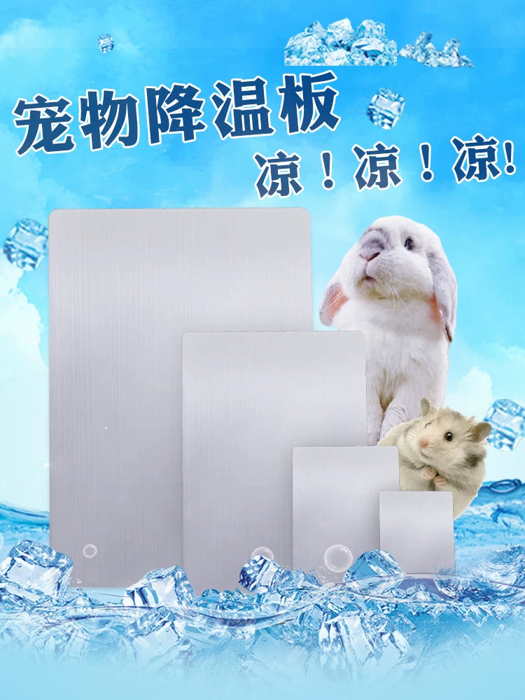 Pet Cooling Aluminum Plate for Small Animals - Hamster, Rabbit, Chinchilla Summer Heat Relief Pad