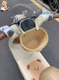 Waterproof Woven Front Basket for Electric Bicycle and Scooter - Universal Storage for Handlebars and Rear Racks