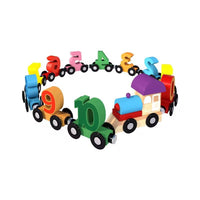 Magnetic Wooden Alphabet Train Set for Toddlers, Educational Learning Toy for 1-3 Year Olds