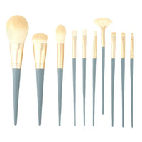 10-Piece Blue Bridge Ultra-Soft Makeup Brush Set with Powder, Eyeshadow, and Foundation Brushes