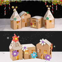 DIY Cardboard Miniature House Model Kit for Kids, Assemble and Color Paper Craft Playhouse