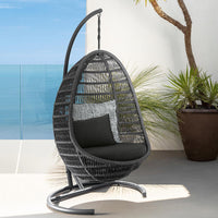 Outdoor Wicker Rattan Hanging Basket Swing Chair for Patio Garden Balcony