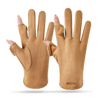 Women's Winter Cycling Gloves with Velvet Lining, Flip-Finger Touchscreen, and Warmth Retention