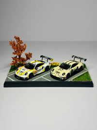 1/64 Scale Diecast Car Model Display Case with Parking Lot Diorama Dustproof Storage Box