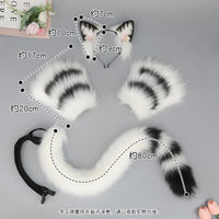 Cute Plush Animal Ear Headband Fingerless Gloves Tail Cosplay Accessory Set