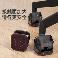 Office Chair Caster Wheel Stopper Pads with Straps - Floor Protector & Anti-Slip Mat for Gaming Chairs