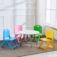 Foldable Kids' Plastic Chair with Backrest, 25cm Height, Portable for Kindergarten & Home Use