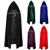 Halloween Velvet Hooded Cloak for Adults and Kids - Grim Reaper, Vampire, Witch Costume