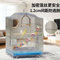 Large Stainless Steel Plated Bird Cage for Parrots Budgies Cockatiels Mynah Birds Breeding Metal Cage