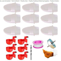 Gravity Poultry Feeder and Waterer Kit with Hole Saw and Sealant Tape for Chickens