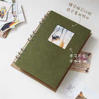 Zhuomu 9-Hole Detachable Loose-Leaf Notebook for Drawing and Journaling, Kraft Paper Pages, DIY Growth Record Book