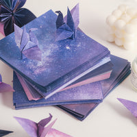 Origami Paper for Kids, Starry Sky Patterned Square Craft Paper for Cranes and Hearts