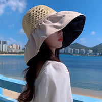 Women's Summer Wide Brim Sun Hat Breathable Beach Fisherman Cap