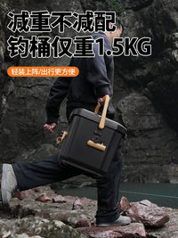 Portable Fishing Bucket with Seat, Multi-functional Live Bait Container, Lightweight Fishing Gear Tackle Box