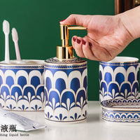 Luxury Ceramic Lotion Dispenser Bottle for Hand Soap, Shampoo, Shower Gel - Press Pump Bathroom Decor