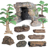 Miniature Simulation Rock Tree Stump Model for Desktop Sand Table Dinosaur Animal Landscape Decoration