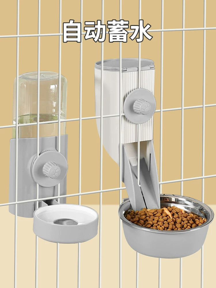 Pet Bowl for Cage, Spill-Proof Hanging Food and Water Dispenser for Cats and Small Dogs