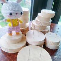 Wooden Doll Display Stand for Crocheted & Knitted Figurines, Beaded Crafts, and Yarn Dolls