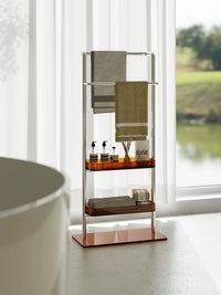 Acrylic Multi-Layer Bathroom Storage Shelf with Towel Rack, Freestanding
