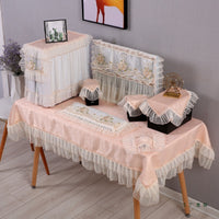Lace Computer Monitor Dust Cover for Desktop All-in-One PCs, Rural Style Decorative Screen Protector