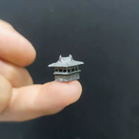 Miniature Brass Antique Chinese Architecture House Model for Micro Landscape Decor