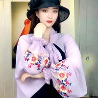 2024 Summer UV Protection Chiffon Shawl with Embroidery for Driving & Cycling
