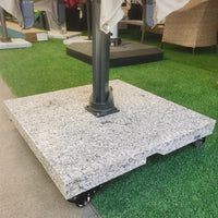 Outdoor Patio Umbrella Base, Marble Heavy Duty Round Umbrella Stand for Cantilever & Market Umbrellas