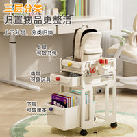Mobile Bookshelf Cart with Wheels, Multi-layer Storage Rack for Home Office and Students