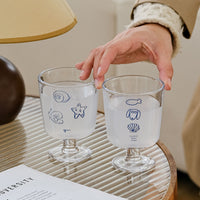 Ocean Shell Design Glass Goblet for Desserts and Drinks